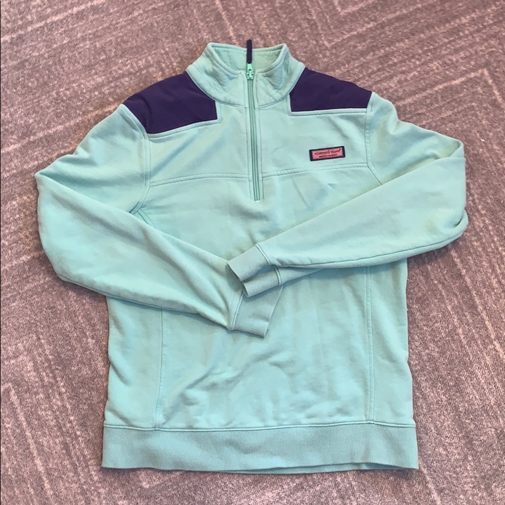 Teal and Navy Vineyard Vines Quarter Zip Size: XS